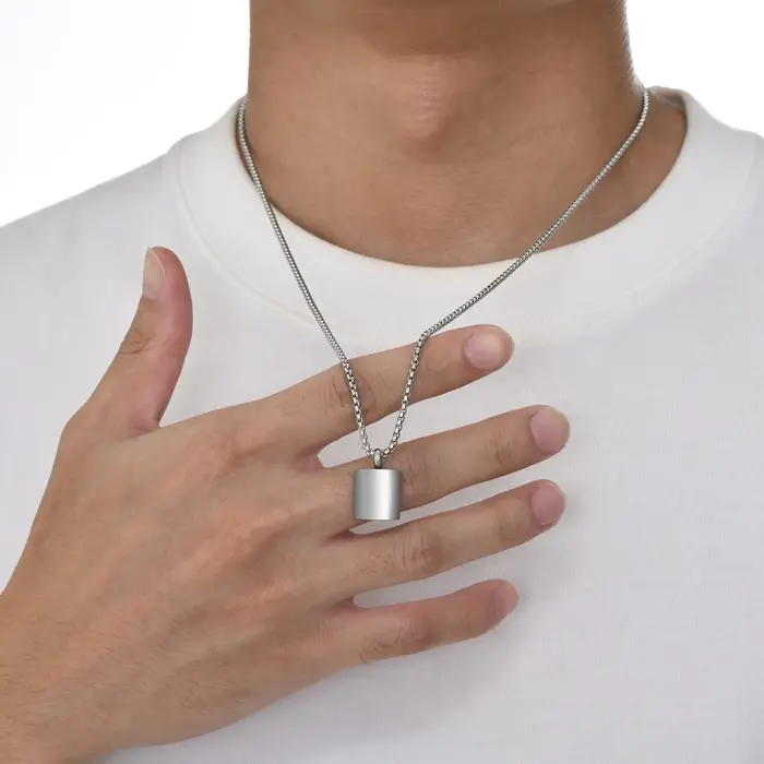 Collier initial personnalisé pour hommes acier inoxydable lettre majuscule alphabets A-Z pendentif carré géométrique monogramme collier occasionnels