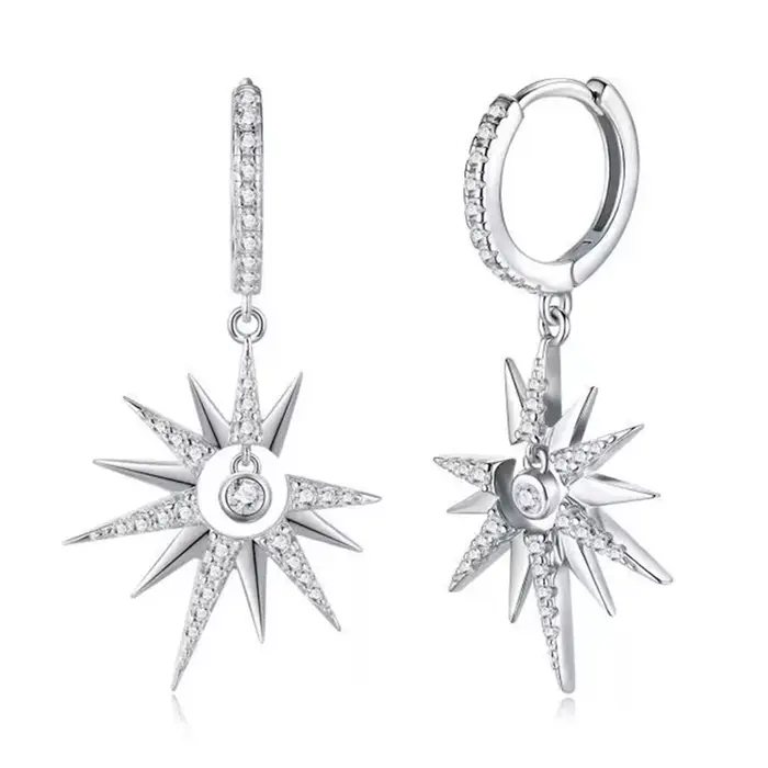 Wong Rain – boucles d'oreilles scintillantes en argent Sterling 925