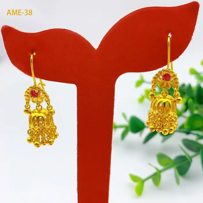 Boucles d'oreilles bohème cloche pampilles, bijoux pour femmes, couleur or 24K, Design italien pour 