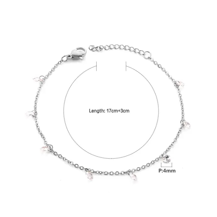 LUXUSTEEL-Bracelet Mauvais Œil CZ pour Homme et Femme, Acier Inoxydable, Pierre Colorée, Cubique, Co