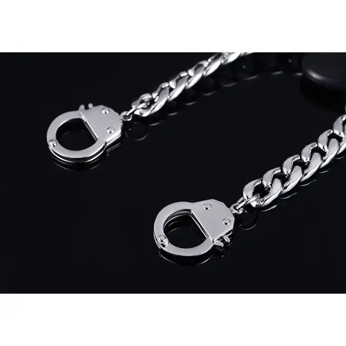 Bracelet en acier inoxydable plaqué argent forme menotte élégant pour homme femme occasions diverses cadeau original