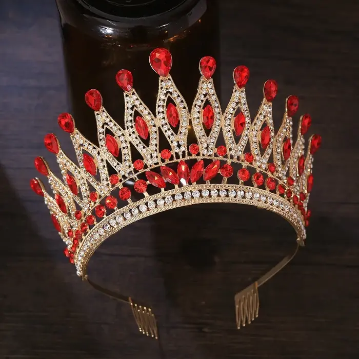 Accessoires de bijoux pour cheveux Couronnes de cristal de style baroque avec peigne Tiaras Couronne de mariage