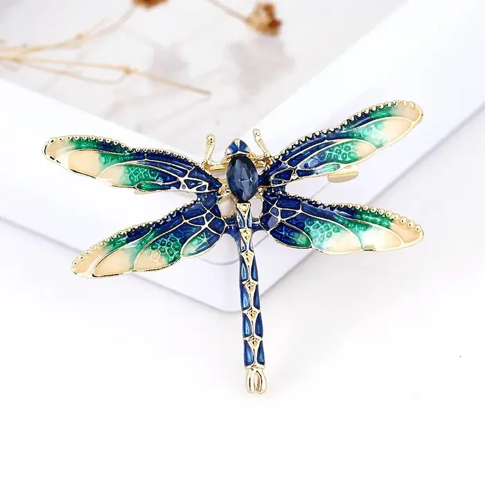 Broche libellule Vintage en cristal pour femmes