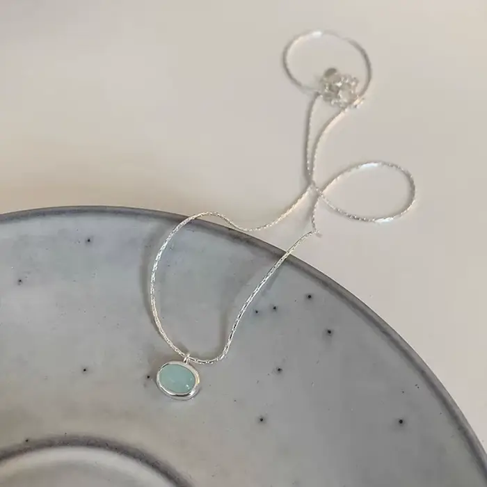 XIYANIKE été menthe cristal pendentif collier pour femmes fille mode coréenne nouveaux bijoux dame c