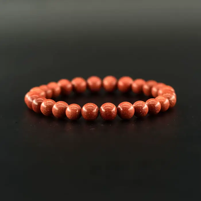 Bracelet et jonc en pierre de sable dorée naturelle à perles rondes pour femme