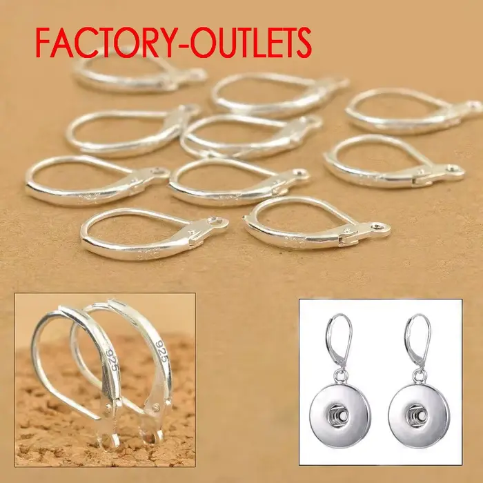 Boucles d'oreilles en argent regardé 100 véritable, composants de bijoux de mode bricolage, prix d'u