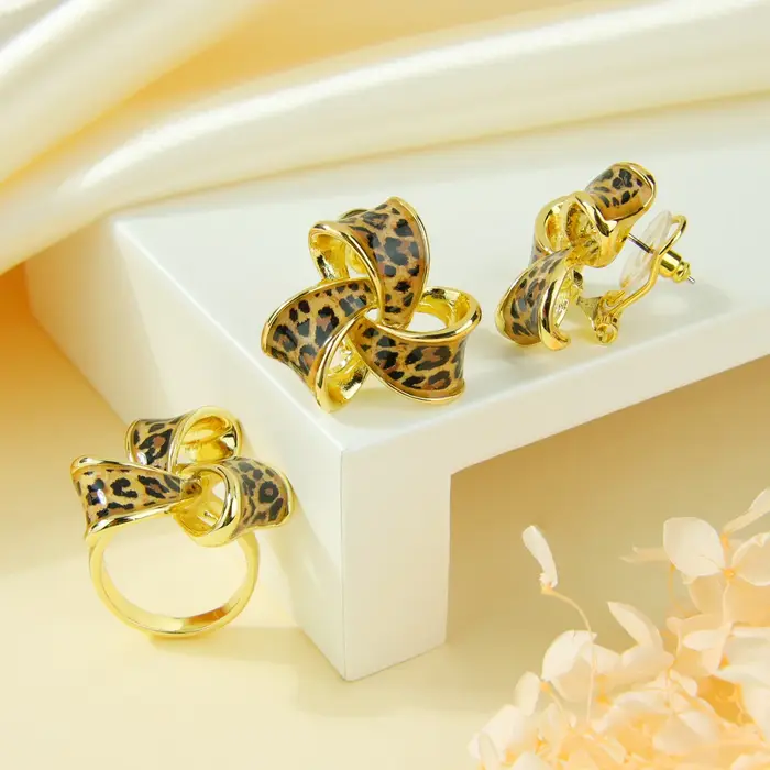 Parure de bijoux léopard tendance Dubaï
