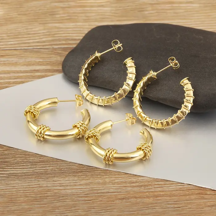 Nidin nouveau rétro créatif grand cercle boucles d'oreilles pour femmes femme 4 Styles géométrique irrégulière oreille bijoux cadeaux de fête de mariage