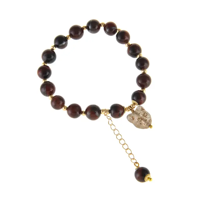 Bracelet en pierre synthétique semi-précieuse élastique perlée à la main avec perles de verre tchèqu