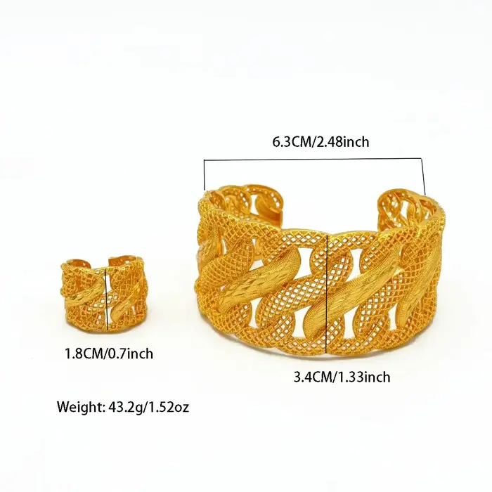 Bracelets et bagues plaqués or du Moyen-Orient pour femmes