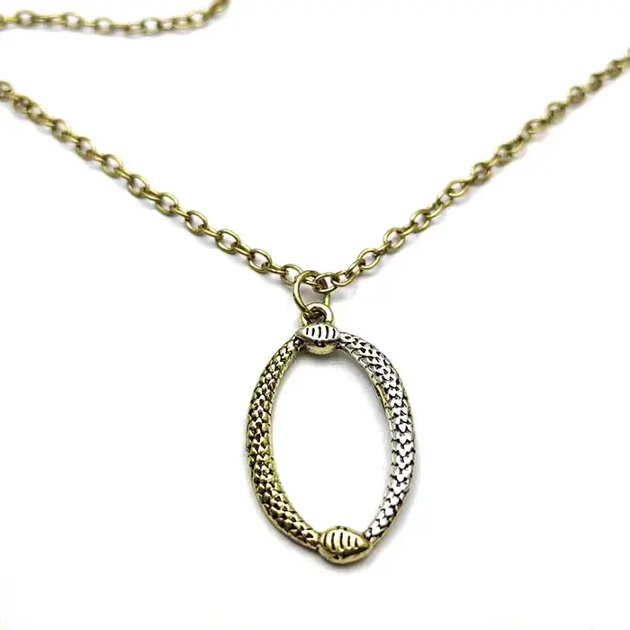Collier Serpents Entrelacés, Collier Atreyu Auryn, Pendentif Serpent Double Rétro, Cercle de Serpent