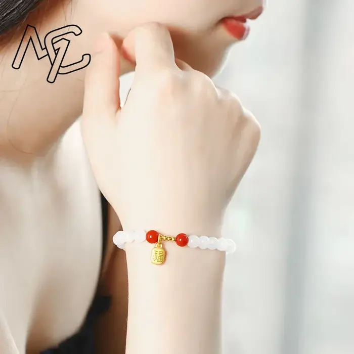 Bracelet de perles de Jade vert naturel