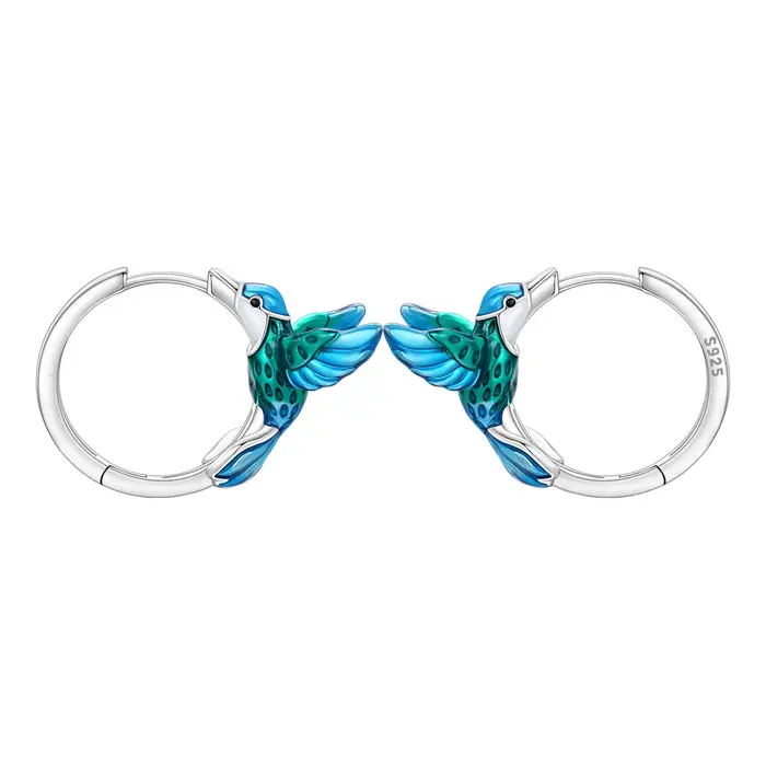 Orstarry Original 925 en argent Sterling colibri boucles d'oreilles femmes cerceau boucle d'oreille 
