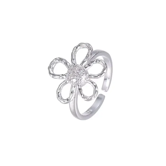 Boucles d'oreilles en argent 925 pour femme, motif floral irrégulier, piercing, boucles d'oreilles d