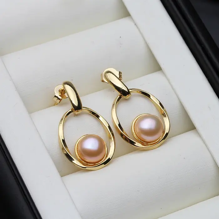 Boucles d'oreilles en perles d'eau douce naturelles pour femmes