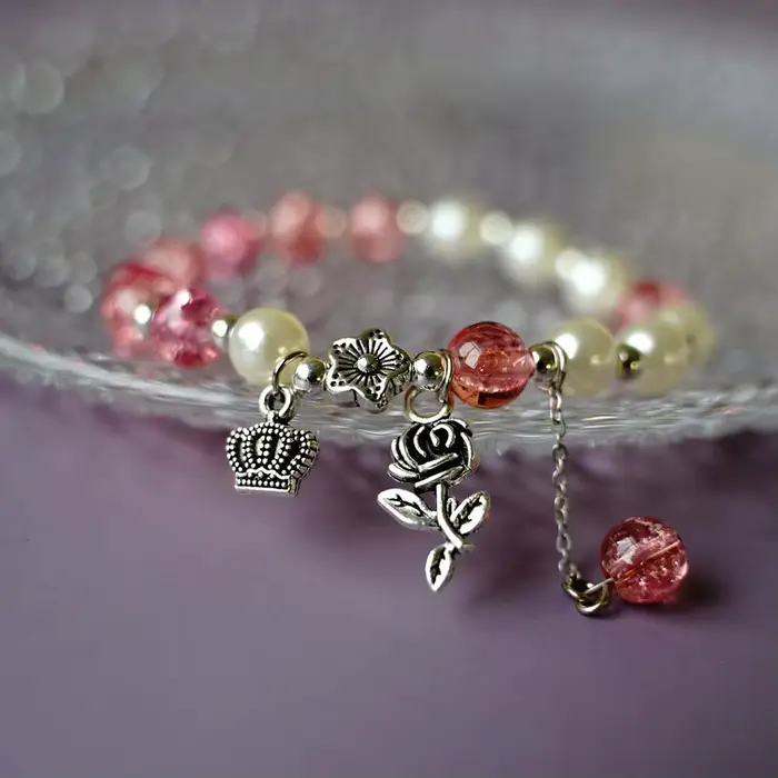 Bracelet en perles de cristal pop-corn, accessoires cadeaux, vente en gros, restauration d'anciennes manières, # YXS44