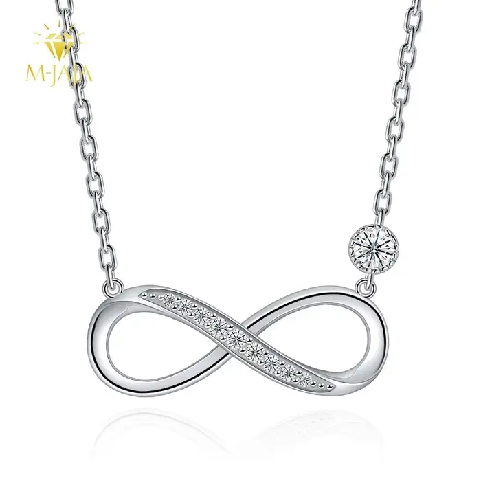 M-JAJA Moissanite collier Möbius boucle infinie pendentif