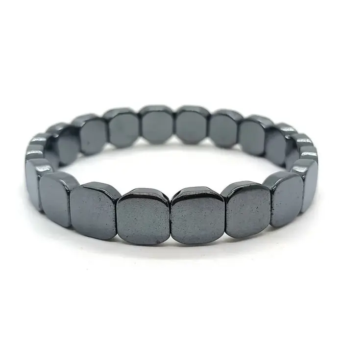 Bracelet vintage élastique noir en pierres naturelles