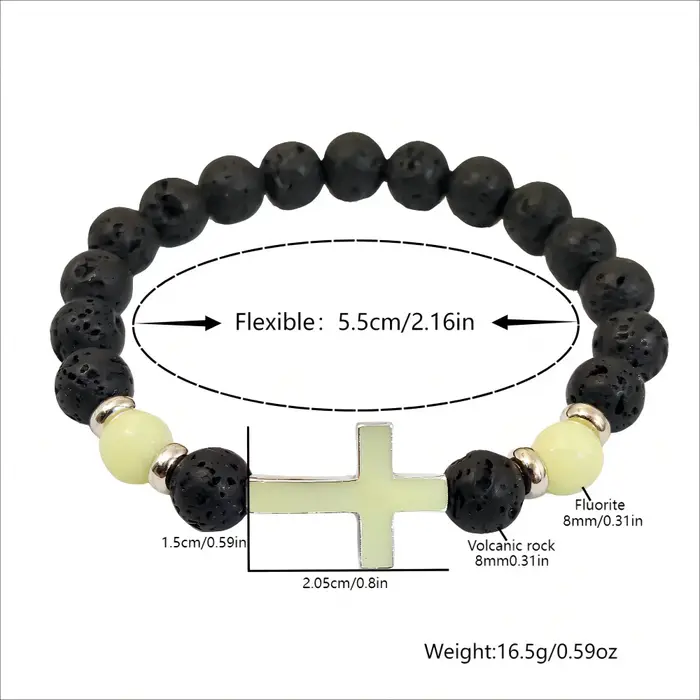 Bracelet vintage en pierre constante scintillant dans le noir avec breloque lumineuse multicolore pour homme et femme occasions spéciales