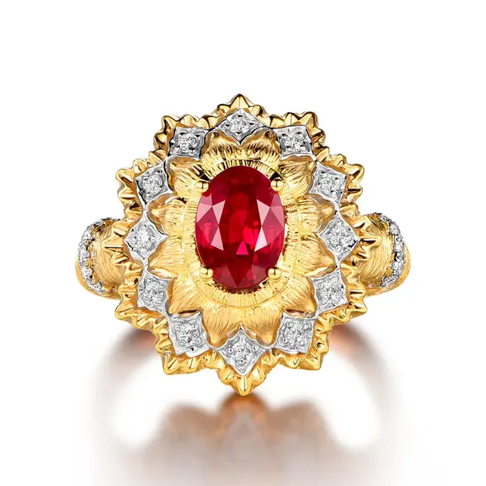 Bague à quatre griffes en rubis de sang de Pigeon naturel, bijoux de fiançailles Vintage, cadeau de 