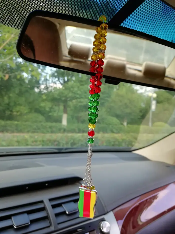 Collier kurde drapeau perles de prière Tasbih kurdistan écharpe voiture-maison-bureau suspendu Tesbih patchs kurds Nowruz