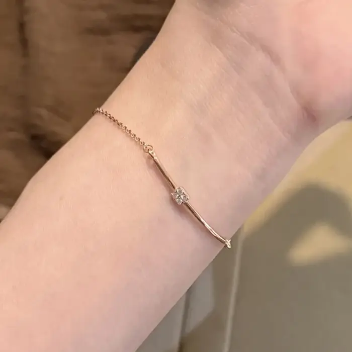 Bracelet ouvert carré en zircon ANENJERY pour femmes