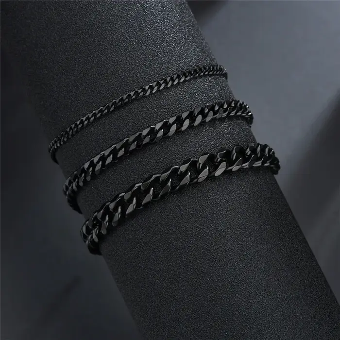 LETAPI mode acier inoxydable gourmette chaîne cubaine Bracelet pour hommes femmes Hip Hop Couple unisexe poignet main bijoux cadeau fête