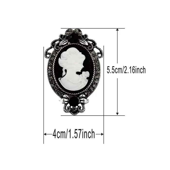 Broche Vintage Charmante en Résine avec Motif Tête de Reine de Beauté pour Occasions Spéciales et Tenues Chic FEMME