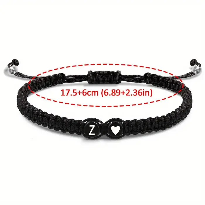 Bracelet en forme de cœur avec 26 lettres A-Z fait à la main