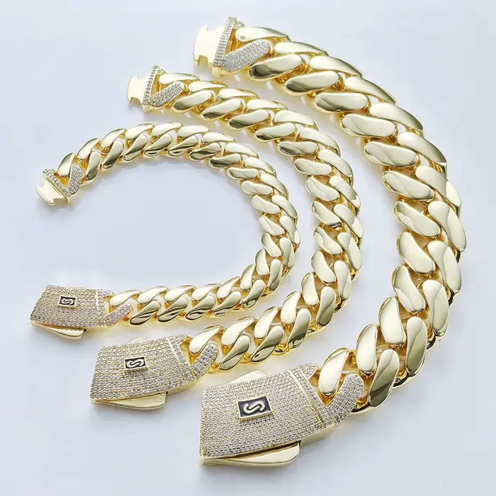 Collier chaîne cubaine Monaco 6/8/10/12/15/20mm