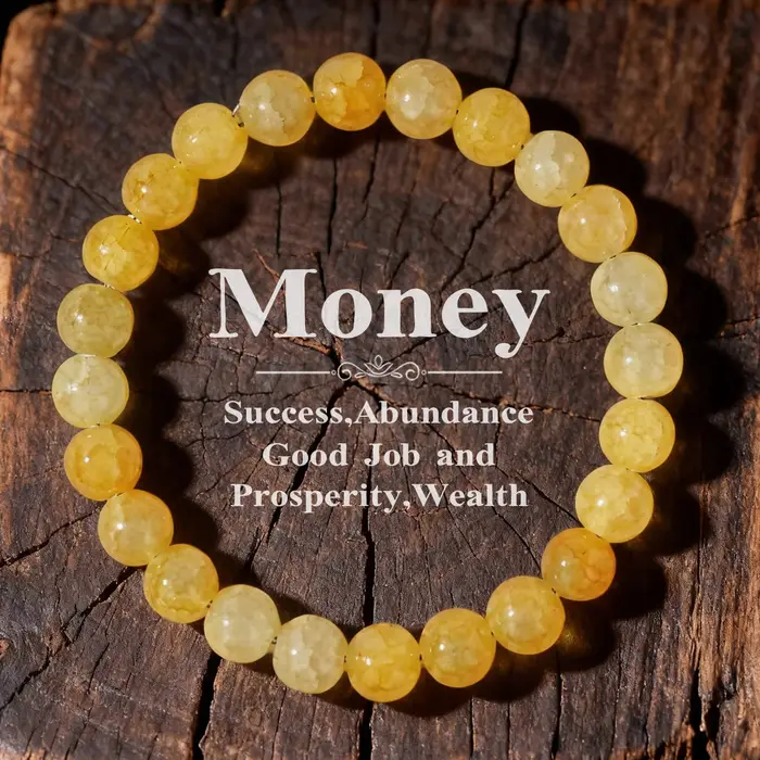 Mode automne joyas bijoux jaune citrine cristal brazaletes argent feng shui pierre perles bracelets pour femme hommes