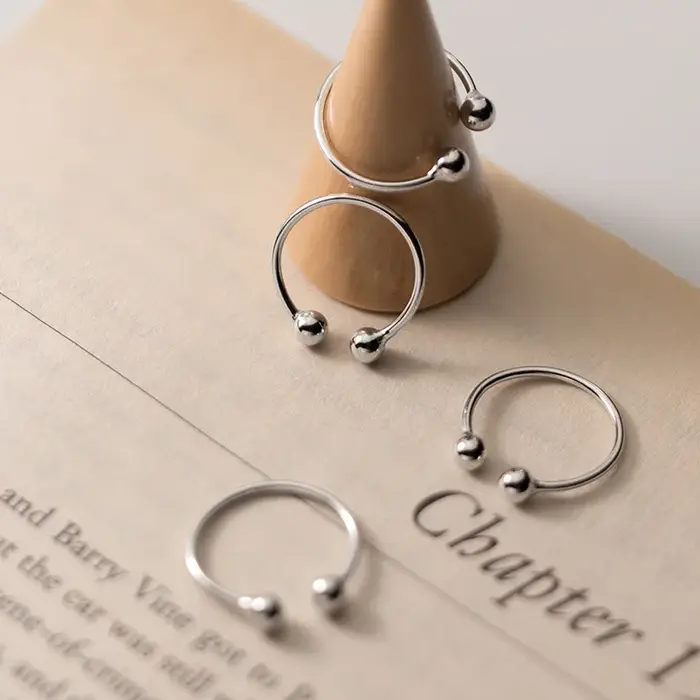 La Monada perle femmes bague 925 en argent Sterling bagues minimalistes