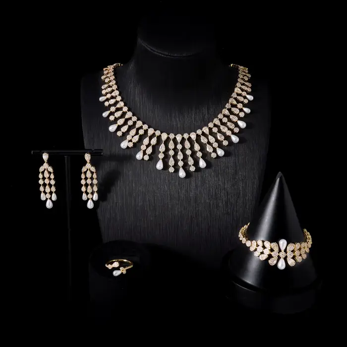 Parures de colliers pour femmes IN JEWELIFE 250402, zircon cubique, ensemble de bijoux de mariée en 