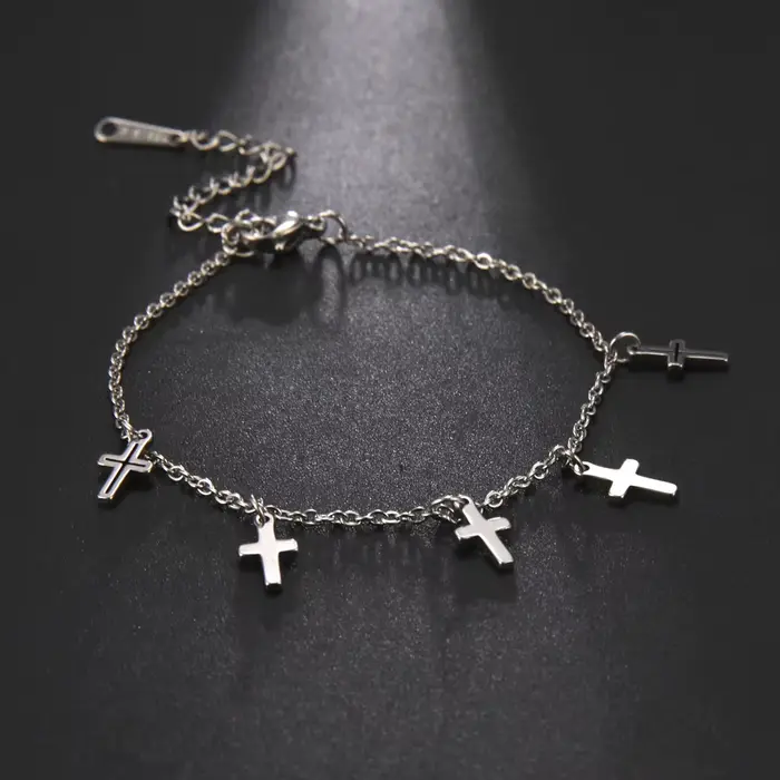 Cazador-Bracelets arbre de vie en acier inoxydable pour femme, breloque croix animal, cadeau bijoux,