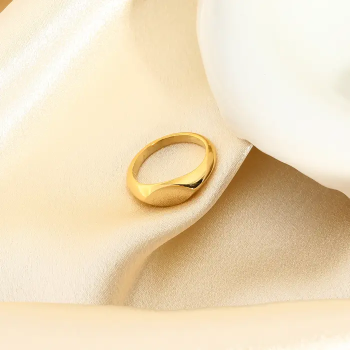Nouveaux anneaux chevalets en acier inoxydable pour femmes Grils PVD plaqué or 18 carats anneau empilable géométrique métallique cadeau bijoux sans ternissement