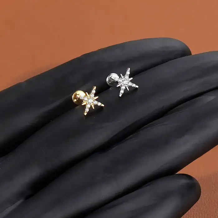 Boucle d'Oreille Tragus Élégante en Titane Pour Femmes Style Mode Bijoux de Corps Piercing Lèvre Boucles d'Oreille Occasions Spéciales