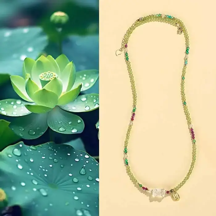 Bracelet à trois rangs en cristal de péridot de style chinois pour femmes