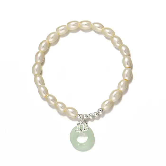 Bracelet de perles en argent regardé 925 pour femme