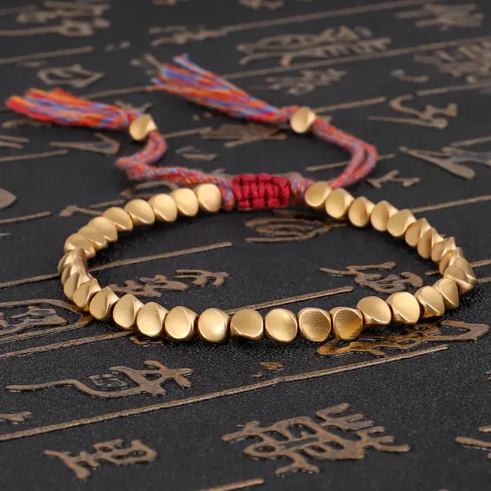 Bracelets tibétains bouddhistes en cuivre pour hommes et femmes
