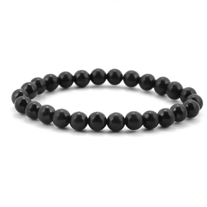 Bracelet cornaline rouge obsidienne noire