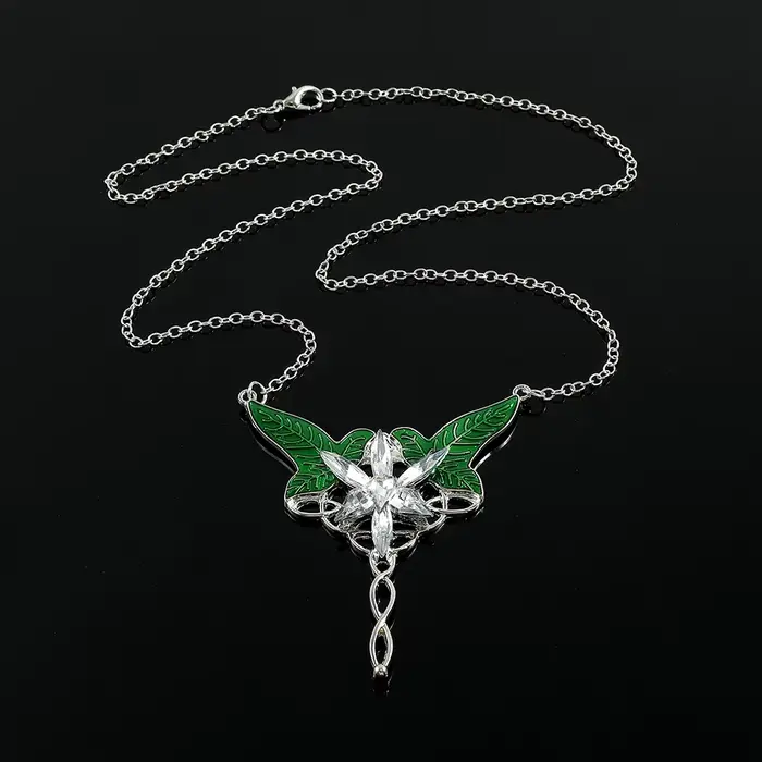 Collier combiné feuille d'élven film la feuille LOTR breloque femmes pendentif collier déclaration c