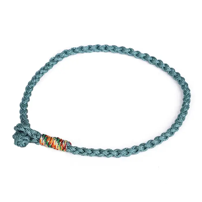 Bracelets de couple porte-bonheur tressés à quatre brins faits à la main, bracelets bouddhistes tibé
