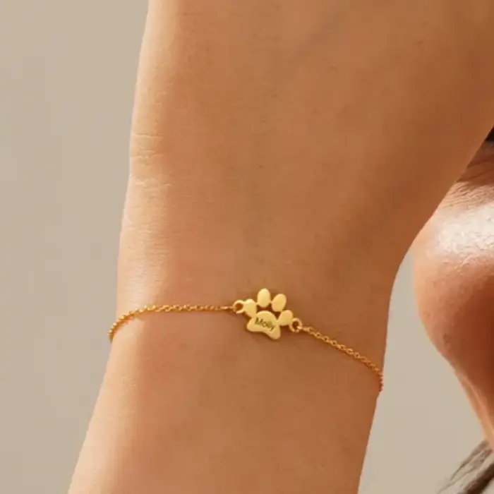 Bracelet patte de chat personnalisé