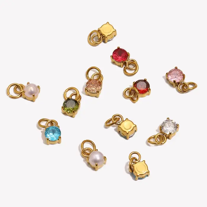 E.B.belle-Mini pendentif en pierres précieuses carrées pour hommes et femmes, collier fait main bricolage, boucles d'oreilles mignonnes, accessoires de bijoux, style classique