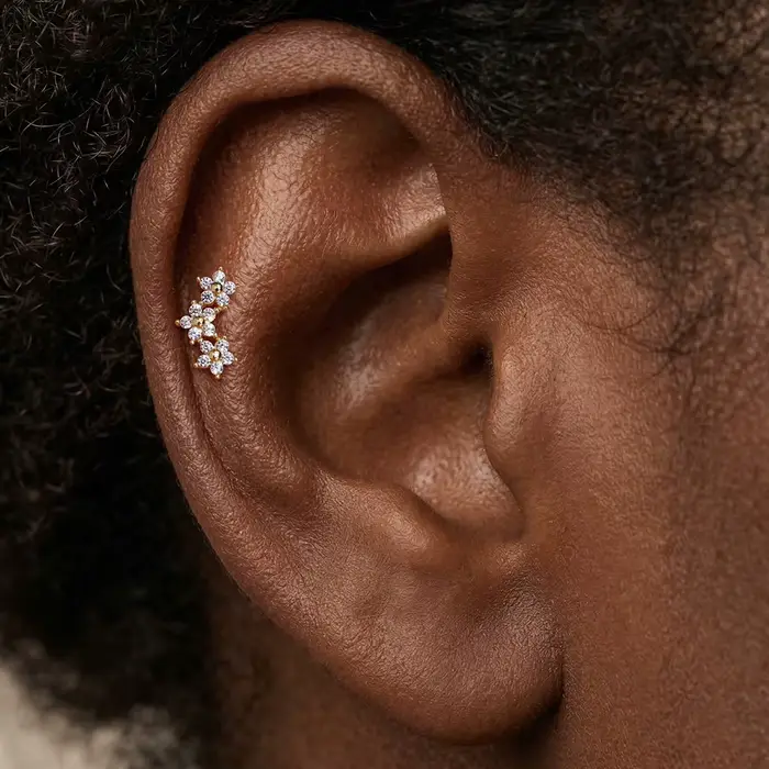 DIeSchein Boucles d'oreilles clous en or massif 14K pour femme