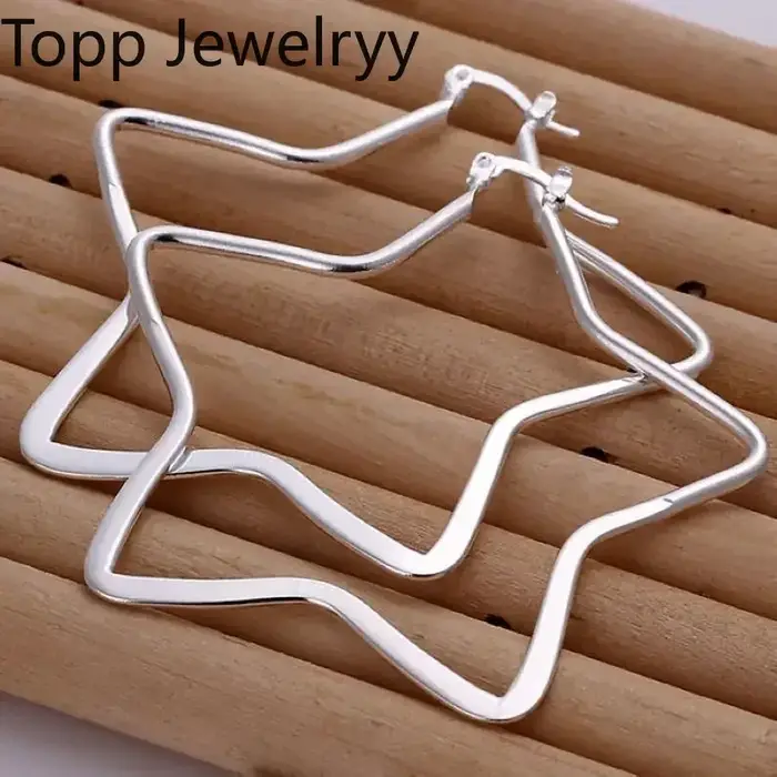 Grandes boucles d'oreilles en argent Sterling 925
