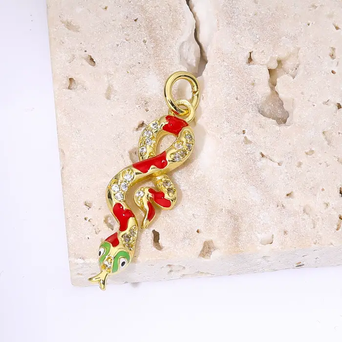 Pendentif en or véritable plaqué 18 carats avec zircone cubique pour femme élégant animal charms bijoux de luxe occasions spéciales