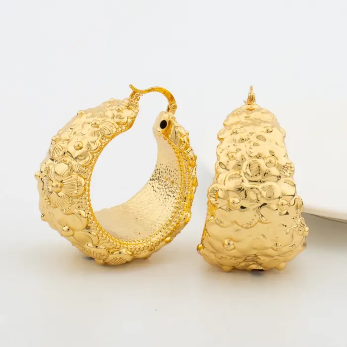 Grandes boucles d'oreilles pour femmes afro-américaines plaquées
