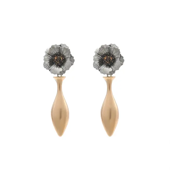 ZAA Vintage boucles d'oreilles 2025 déclaration métal Vase fleur balancent à la mode femme vacances 