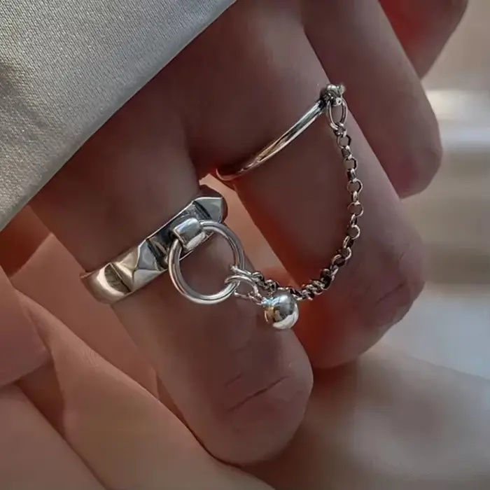 Bague de cocktail en argent sterling 925 avec pierres précieuses variées pour femmes style punk et occasions spéciales